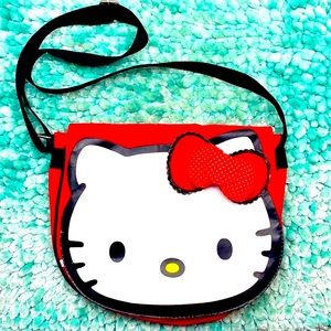 Hello Kitty Crossbody Bag Purse Red White Black Adjustable Strap Cute Girl Cat